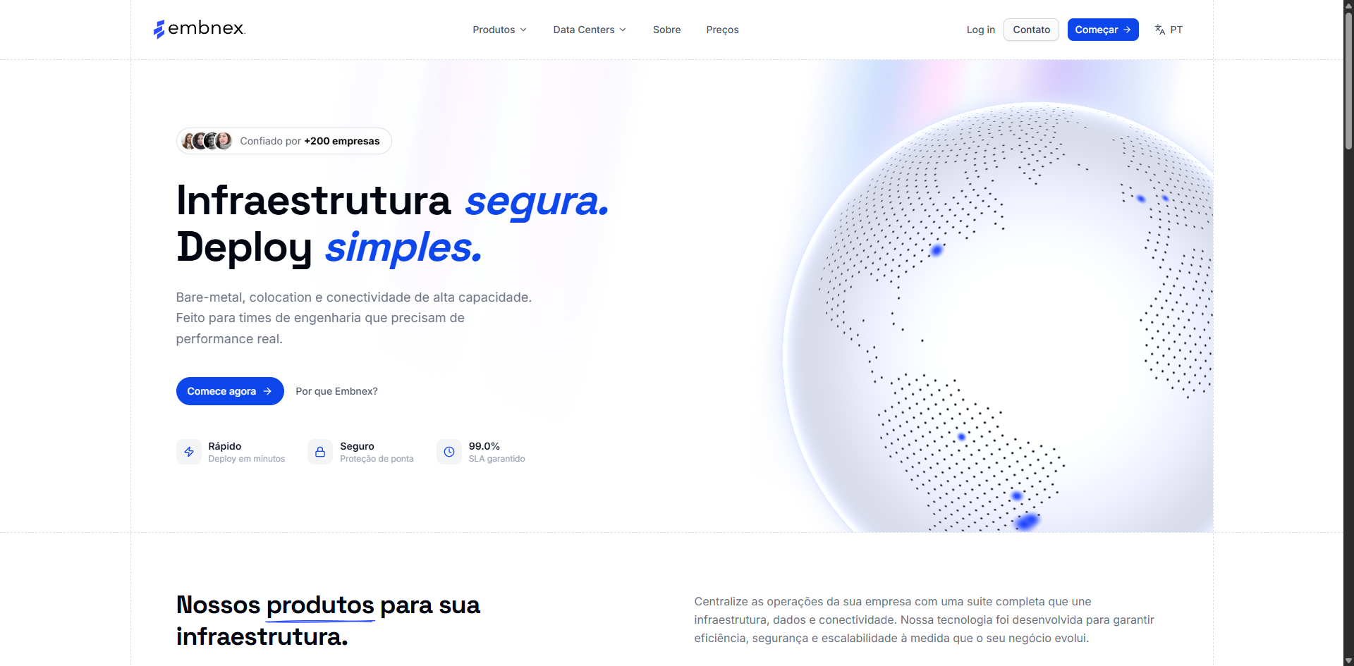 Landing Page Embnex
